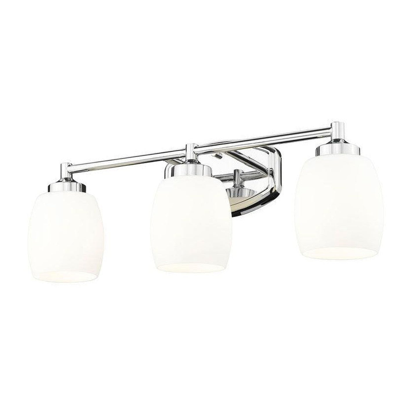 Z-Lite Kendrick 23" 3-Light Chrome Steel Vanity Light With Matte Opal Glass Shade