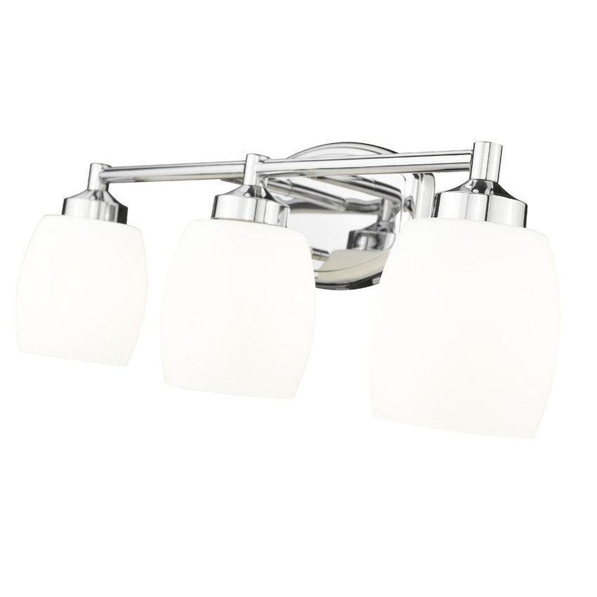 Z-Lite Kendrick 23" 3-Light Chrome Steel Vanity Light With Matte Opal Glass Shade