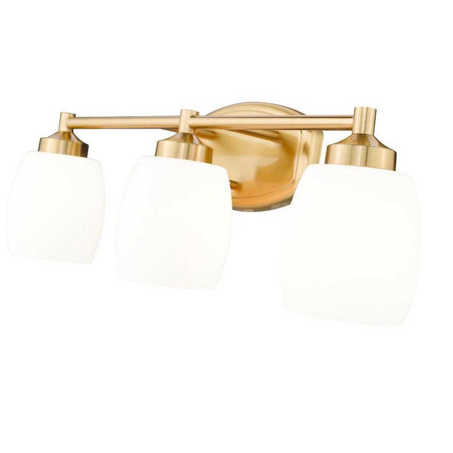 Z-Lite Kendrick 23" 3-Light Luxe Gold Steel Vanity Light With Matte Opal Glass Shade