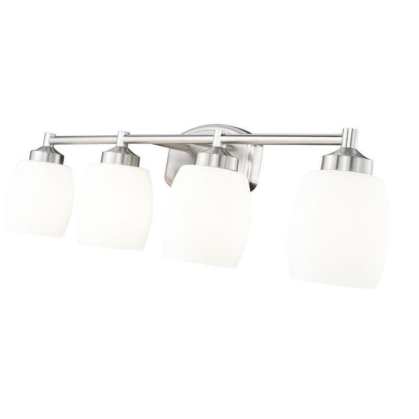 Z-Lite Kendrick 31" 4-Light Brushed Nickel Steel Vanity Light With Matte Opal Glass Shade