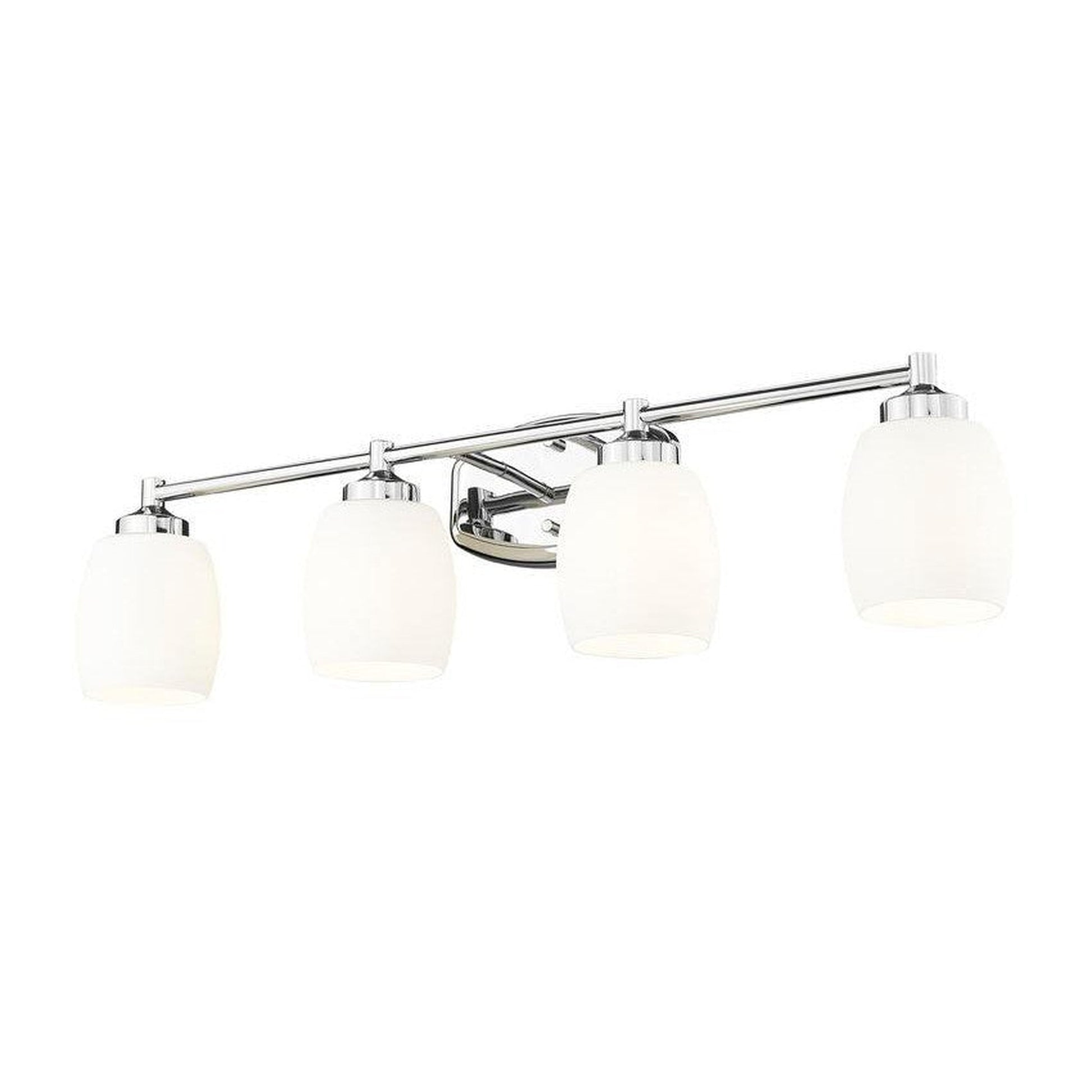 Z-Lite Kendrick 31" 4-Light Chrome Steel Vanity Light With Matte Opal Glass Shade