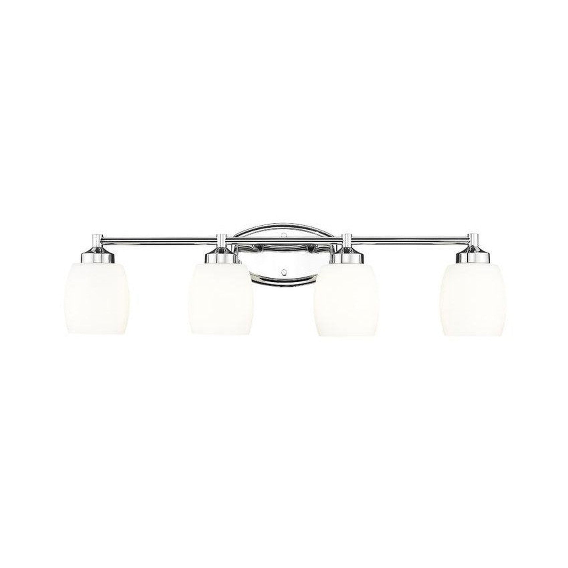 Z-Lite Kendrick 31" 4-Light Chrome Steel Vanity Light With Matte Opal Glass Shade