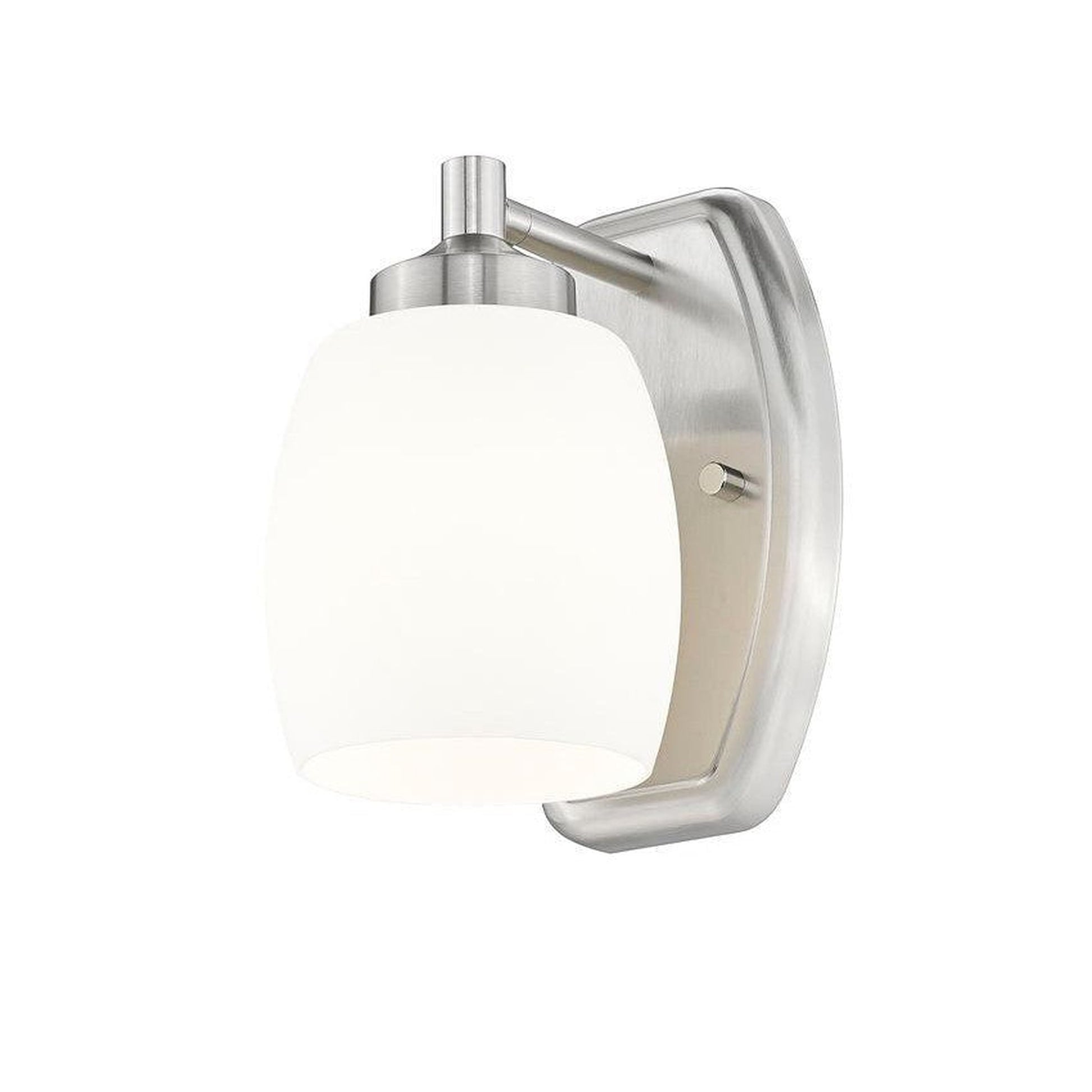 Z-Lite Kendrick 5" 1-Light Brushed Nickel Steel Wall Sconce With Matte Opal Glass Shade