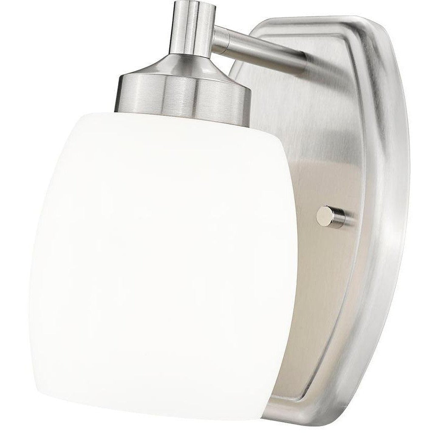 Z-Lite Kendrick 5" 1-Light Brushed Nickel Steel Wall Sconce With Matte Opal Glass Shade