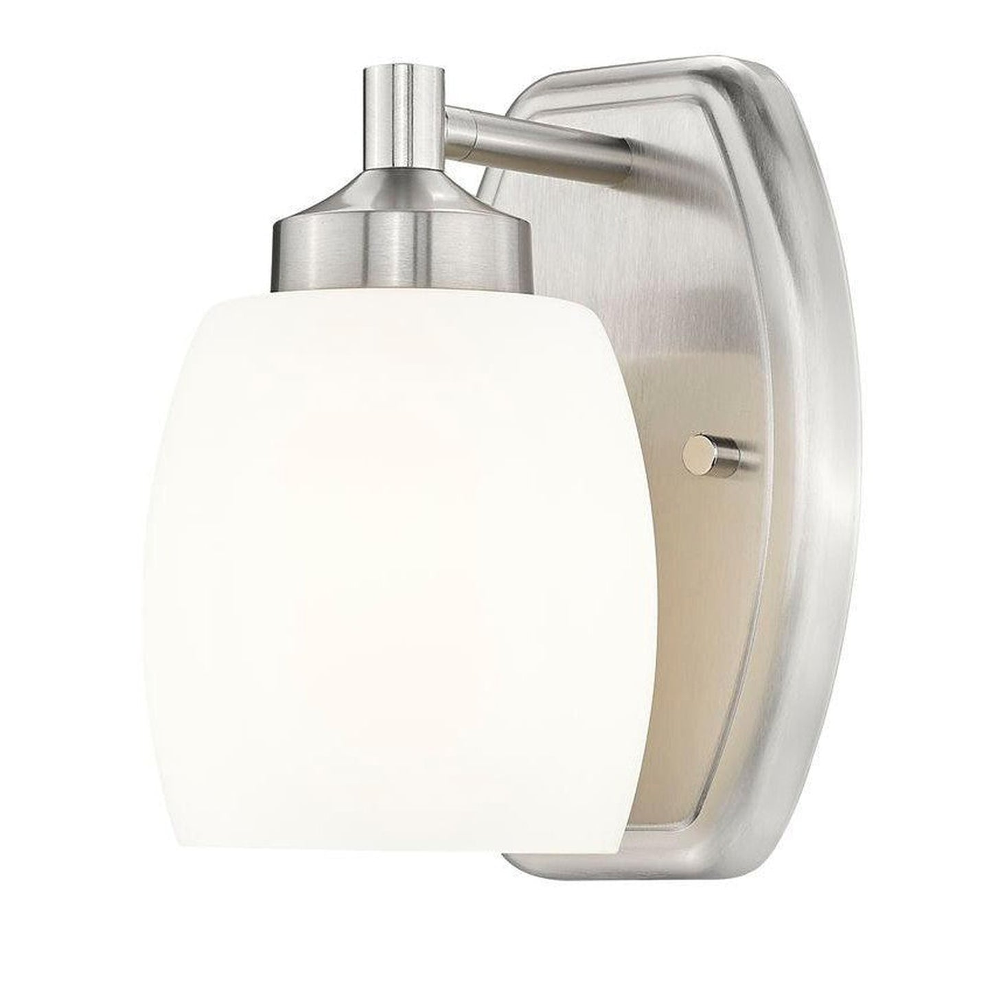 Z-Lite Kendrick 5" 1-Light Brushed Nickel Steel Wall Sconce With Matte Opal Glass Shade