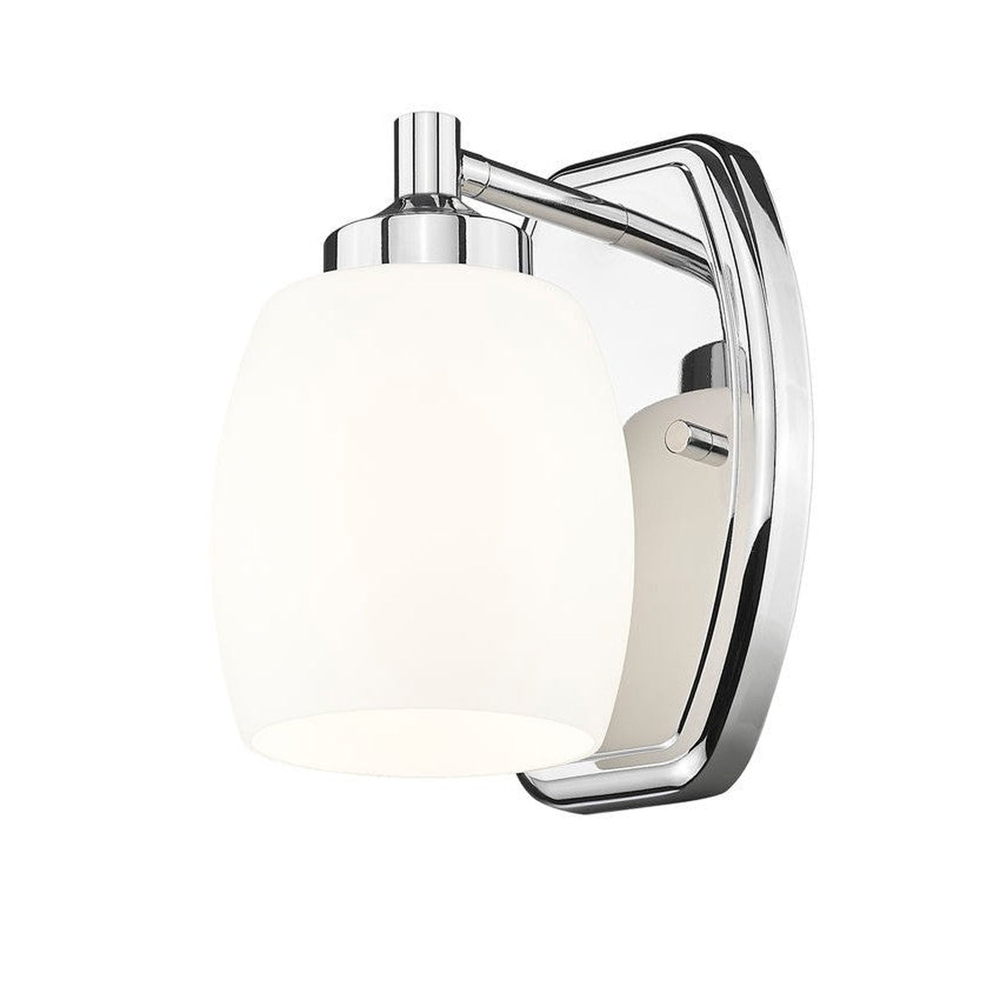 Z-Lite Kendrick 5" 1-Light Chrome Steel Wall Sconce With Matte Opal Glass Shade