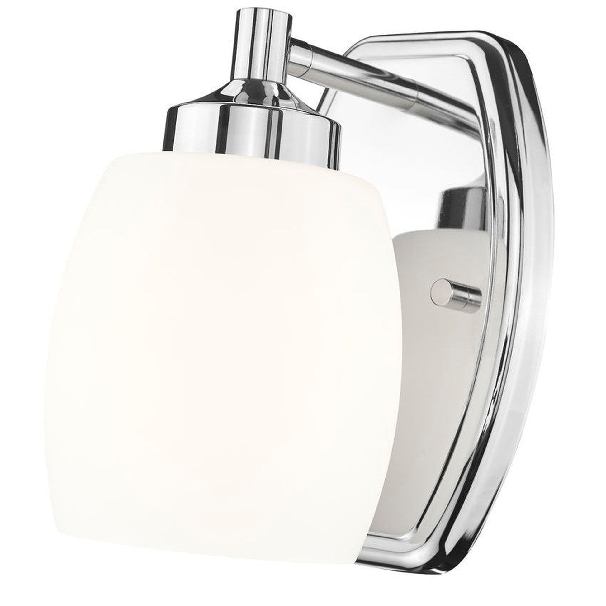 Z-Lite Kendrick 5" 1-Light Chrome Steel Wall Sconce With Matte Opal Glass Shade