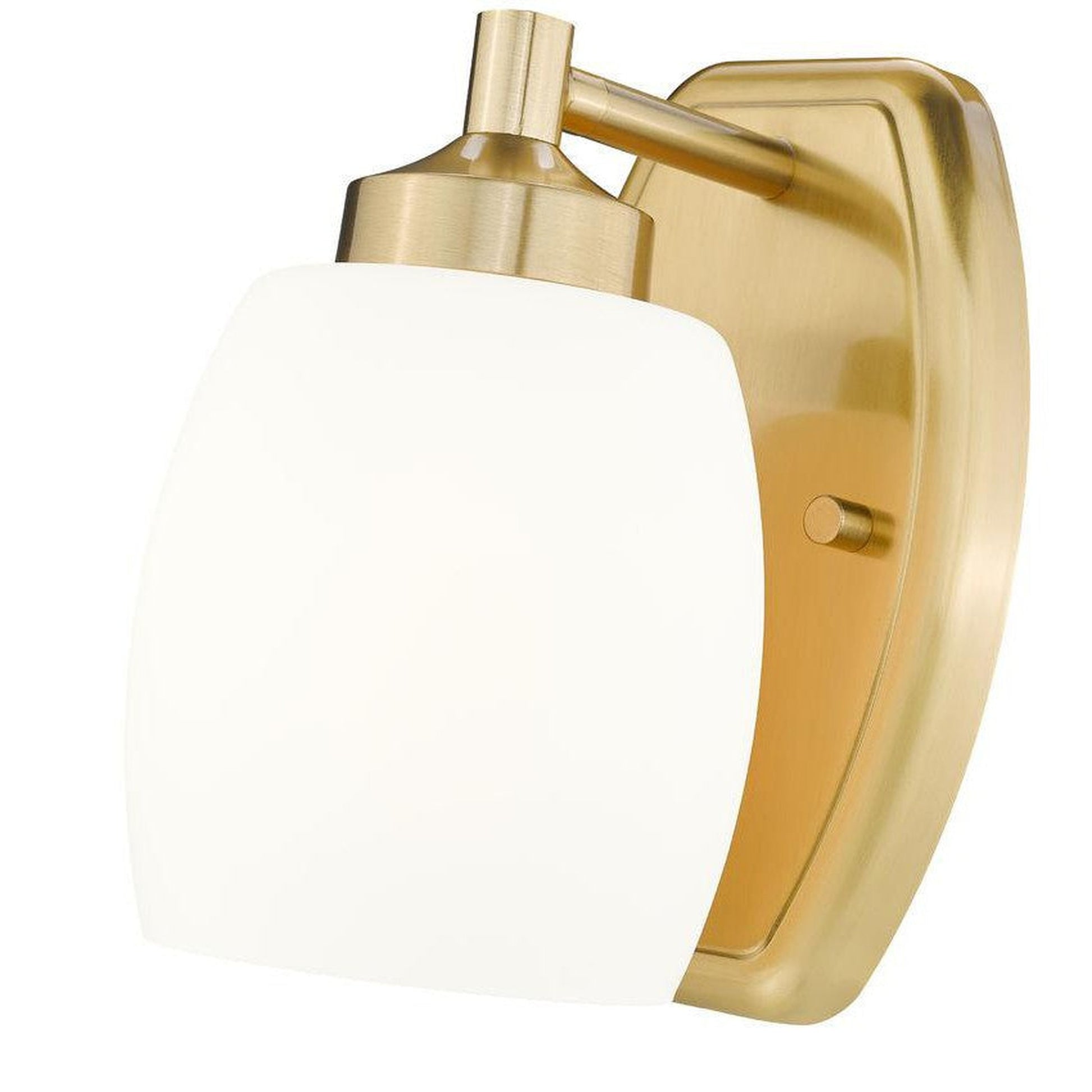 Z-Lite Kendrick 5" 1-Light Luxe Gold Steel Wall Sconce With Matte Opal Glass Shade