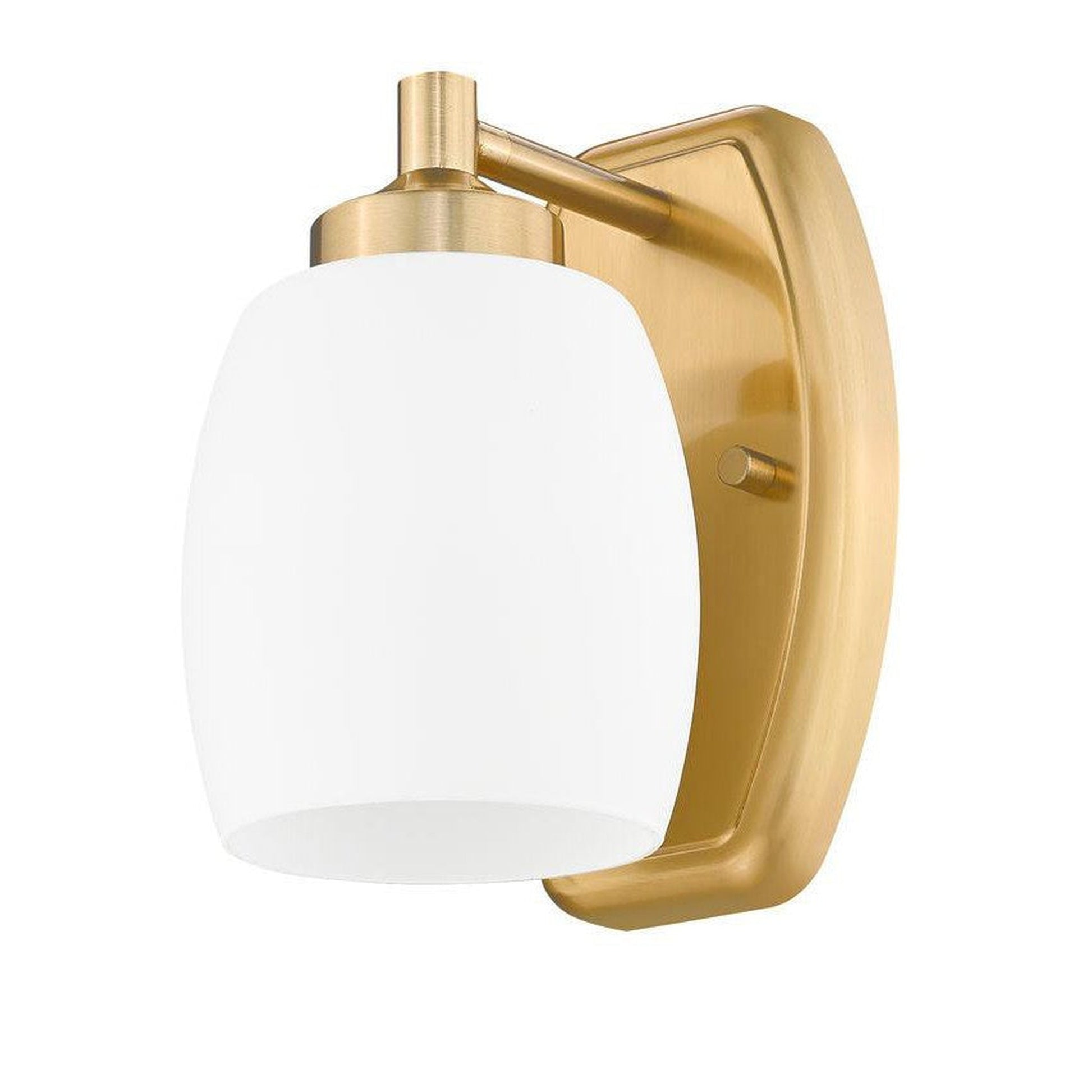 Z-Lite Kendrick 5" 1-Light Luxe Gold Steel Wall Sconce With Matte Opal Glass Shade