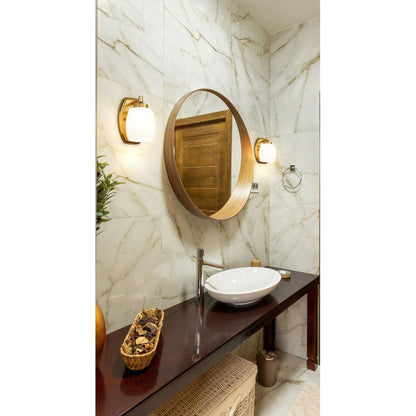 Z-Lite Kendrick 5" 1-Light Luxe Gold Steel Wall Sconce With Matte Opal Glass Shade