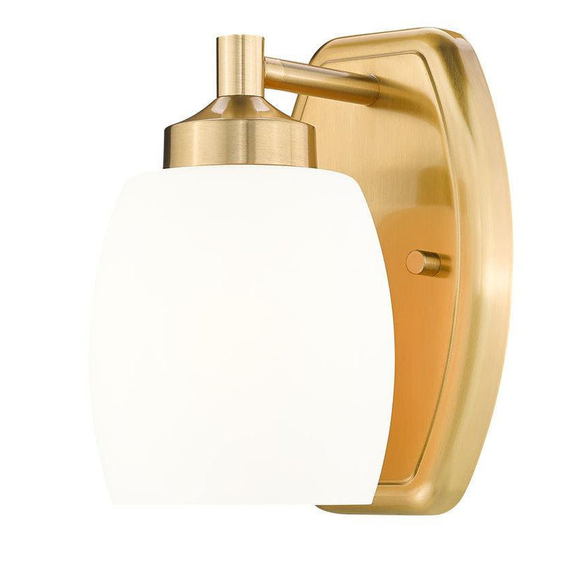 Z-Lite Kendrick 5" 1-Light Luxe Gold Steel Wall Sconce With Matte Opal Glass Shade