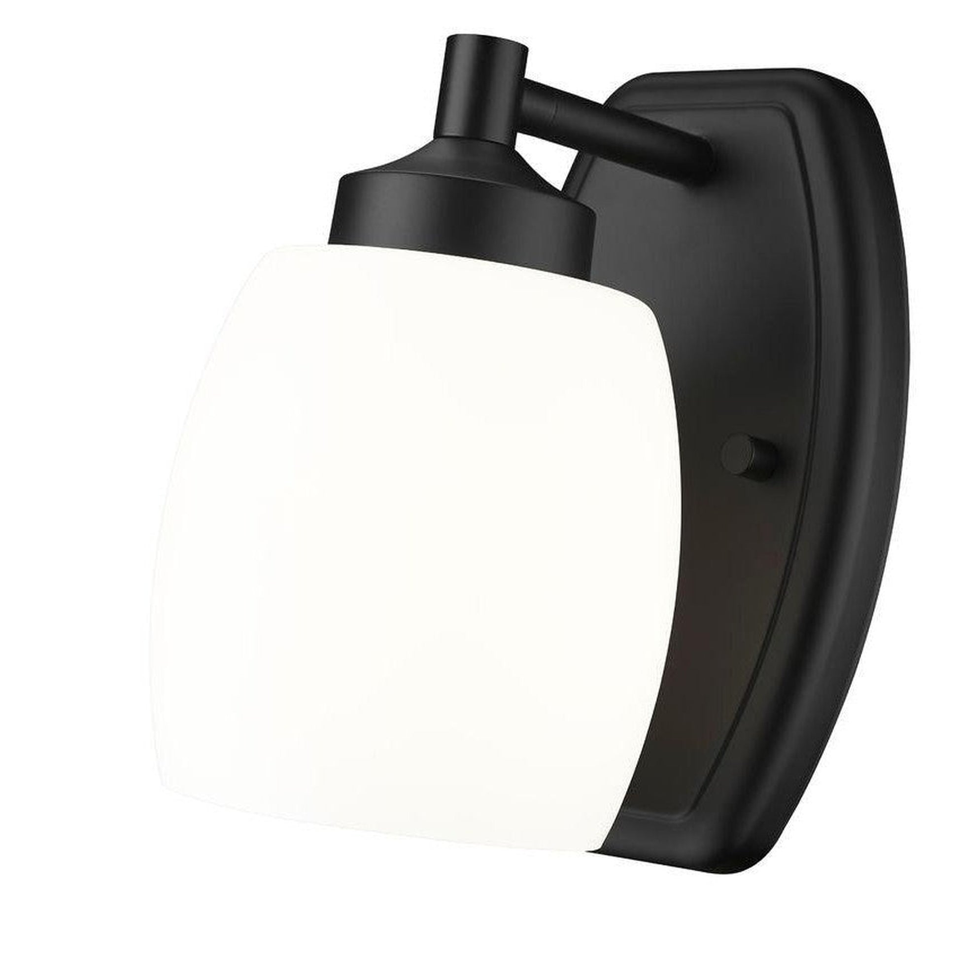 Z-Lite Kendrick 5" 1-Light Matte Black Steel Wall Sconce With Matte Opal Glass Shade