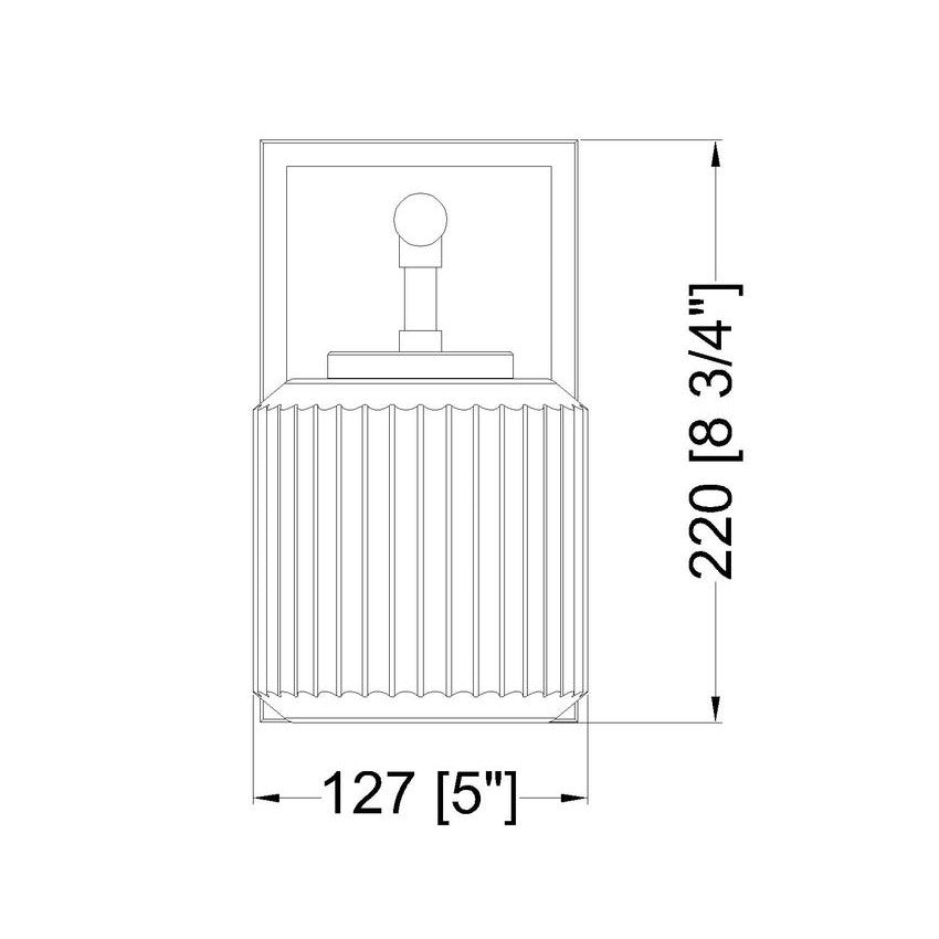 Z-Lite Landon 5" 1-Light Chrome Clear Ribbed Glass Shade Wall Sconce