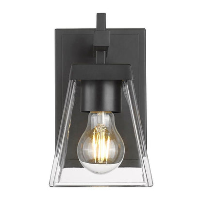 Z-Lite Lauren 1-Light Matte Black Steel Frame Clear Glass Shade Wall Sconce