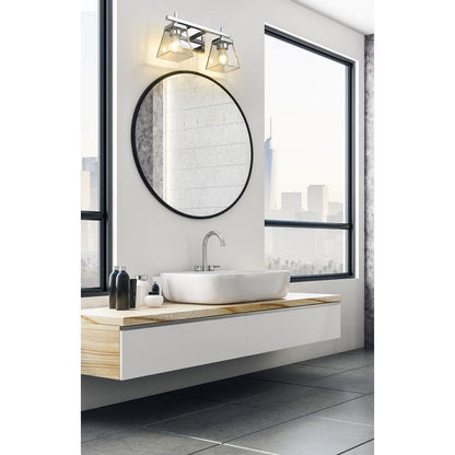 Z-Lite Lauren 2-Light Chrome Steel Frame Clear Glass Shade Vanity Light