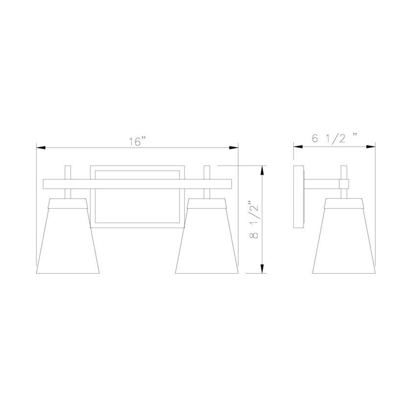 Z-Lite Lauren 2-Light Chrome Steel Frame Clear Glass Shade Vanity Light