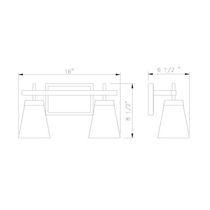 Z-Lite Lauren 2-Light Chrome Steel Frame Clear Glass Shade Vanity Light