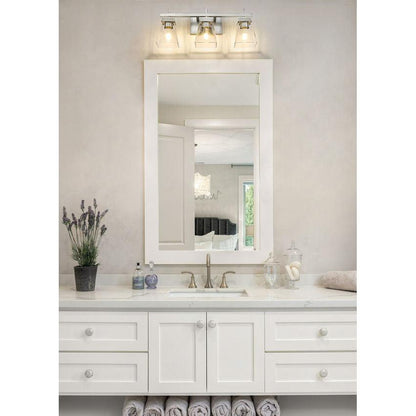 Z-Lite Lauren 3-Light Brushed Nickel Steel Frame Clear Glass Shade Vanity Light