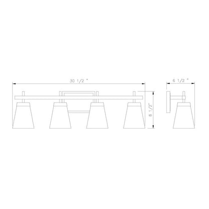 Z-Lite Lauren 4-Light Brushed Nickel Steel Frame Clear Glass Shade Vanity Light