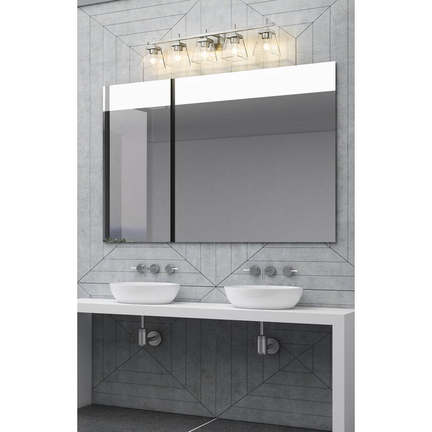Z-Lite Lauren 5-Light Brushed Nickel Steel Frame Clear Glass Shade Vanity Light