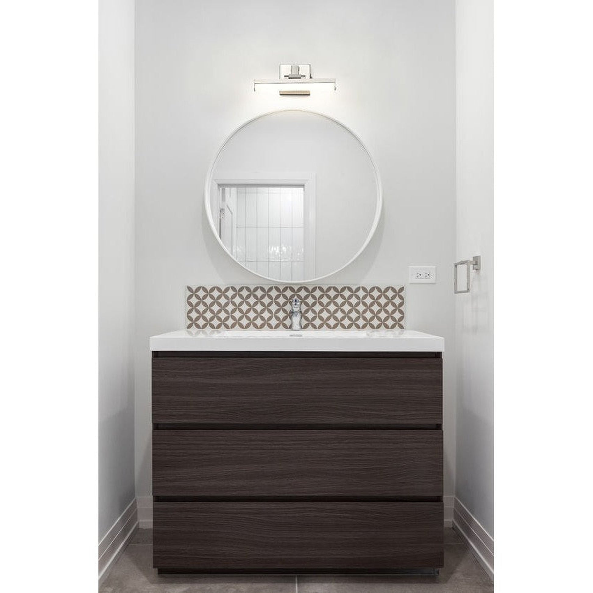 Z-Lite Liam 13" 1-Light LED Brushed Nickel and Frosted Shade Vanity Light