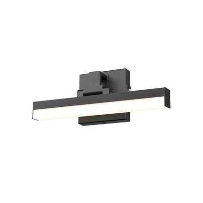 Z-Lite Liam 13" 1-Light LED Matte Black and Frosted Shade Vanity Light