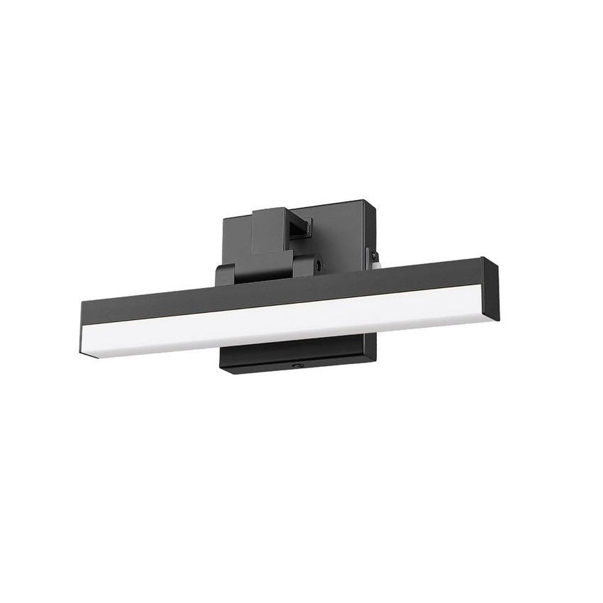 Z-Lite Liam 13" 1-Light LED Matte Black and Frosted Shade Vanity Light