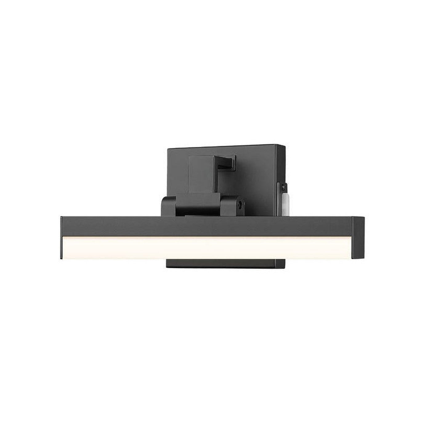 Z-Lite Liam 13" 1-Light LED Matte Black and Frosted Shade Vanity Light