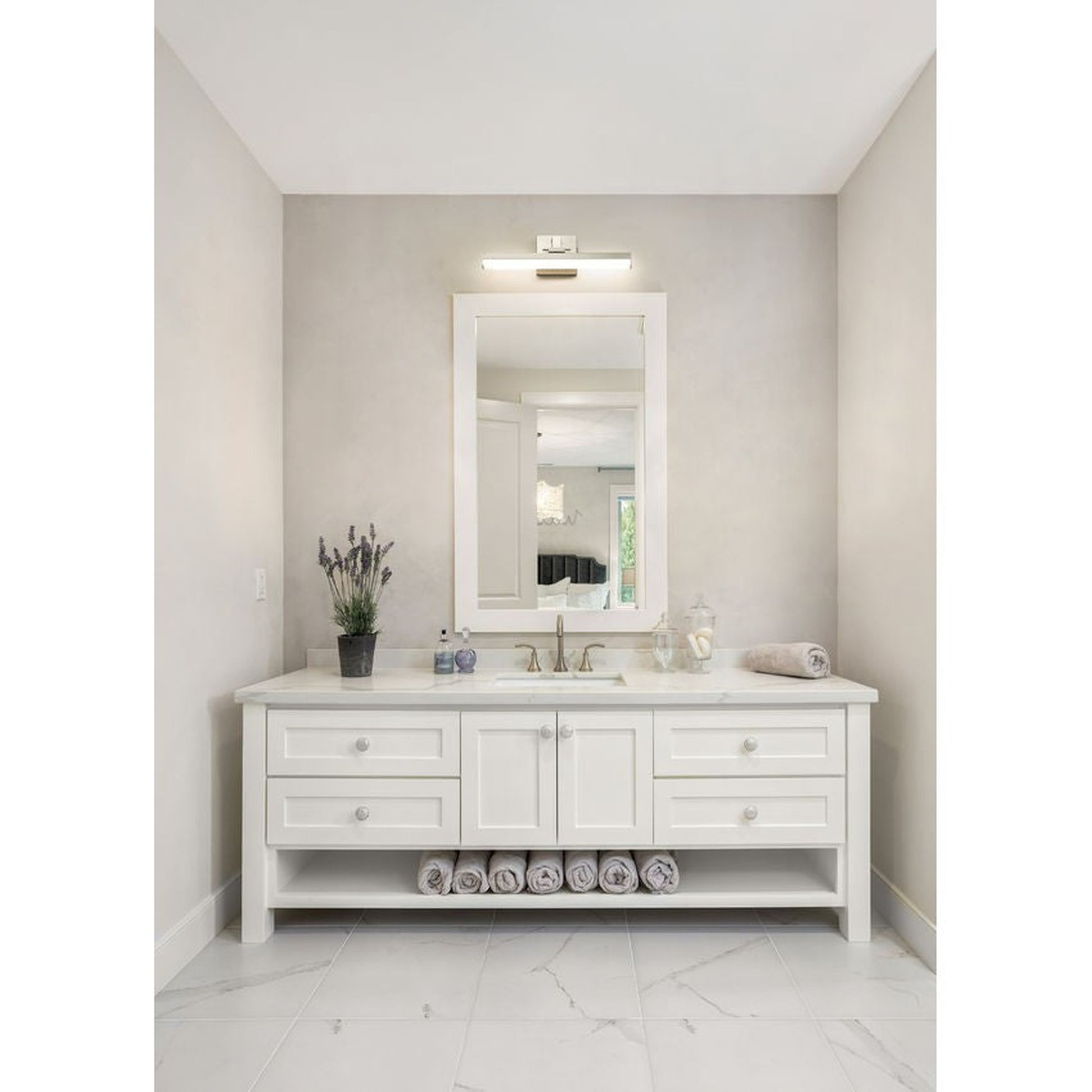 Z-Lite Liam 18" 1-Light LED Brushed Nickel and Frosted Shade Vanity Light