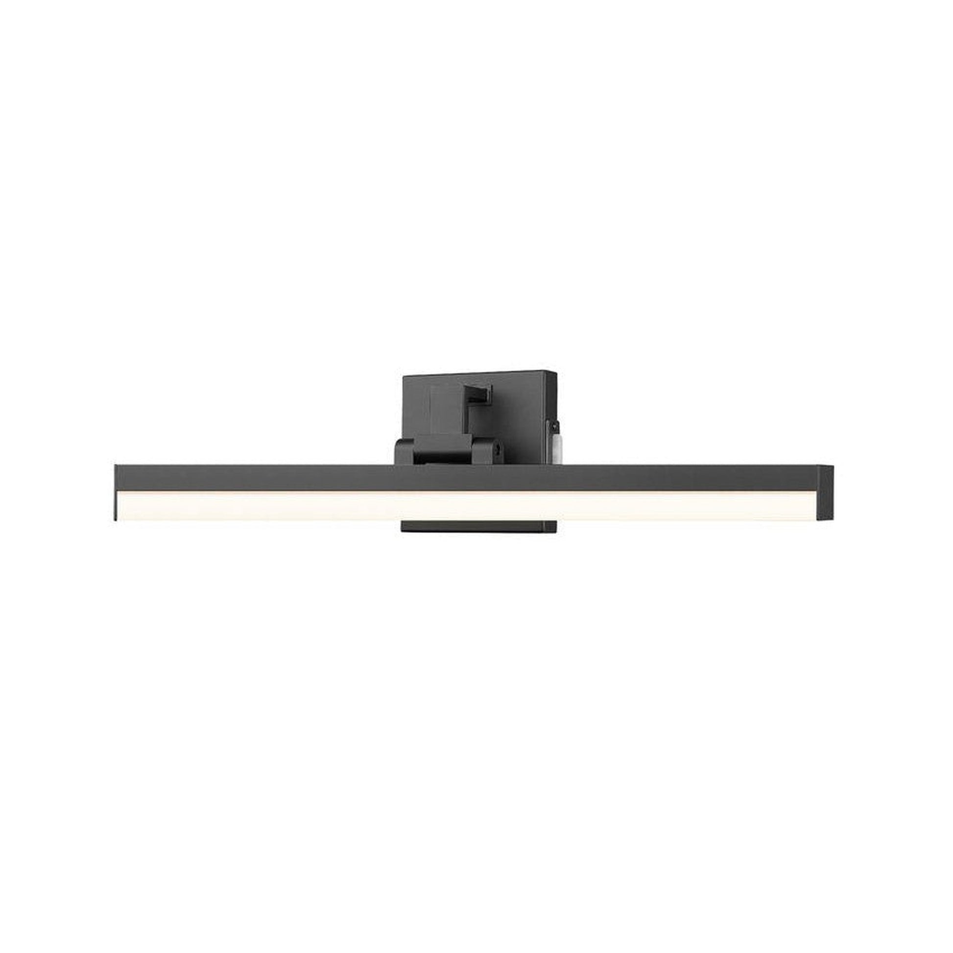 Z-Lite Liam 25" 1-Light LED Matte Black and Frosted Shade Vanity Light