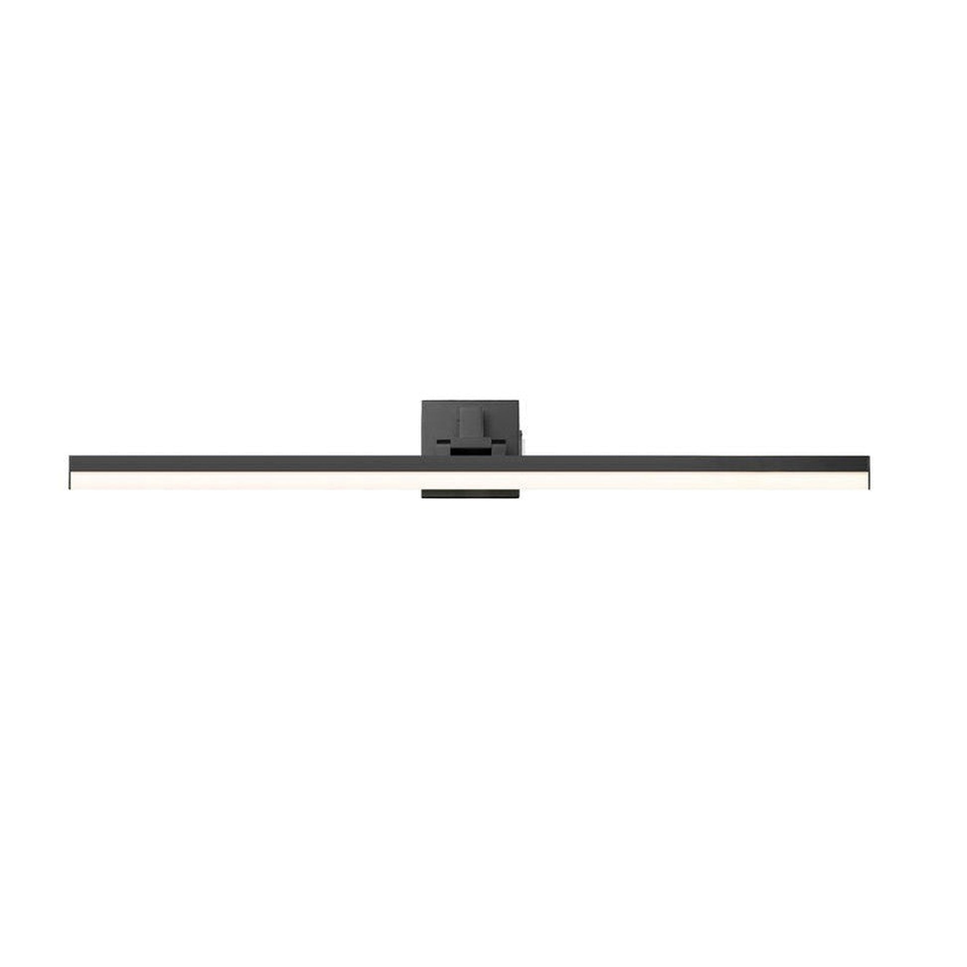 Z-Lite Liam 40" 1-Light LED Matte Black and Frosted Shade Vanity Light