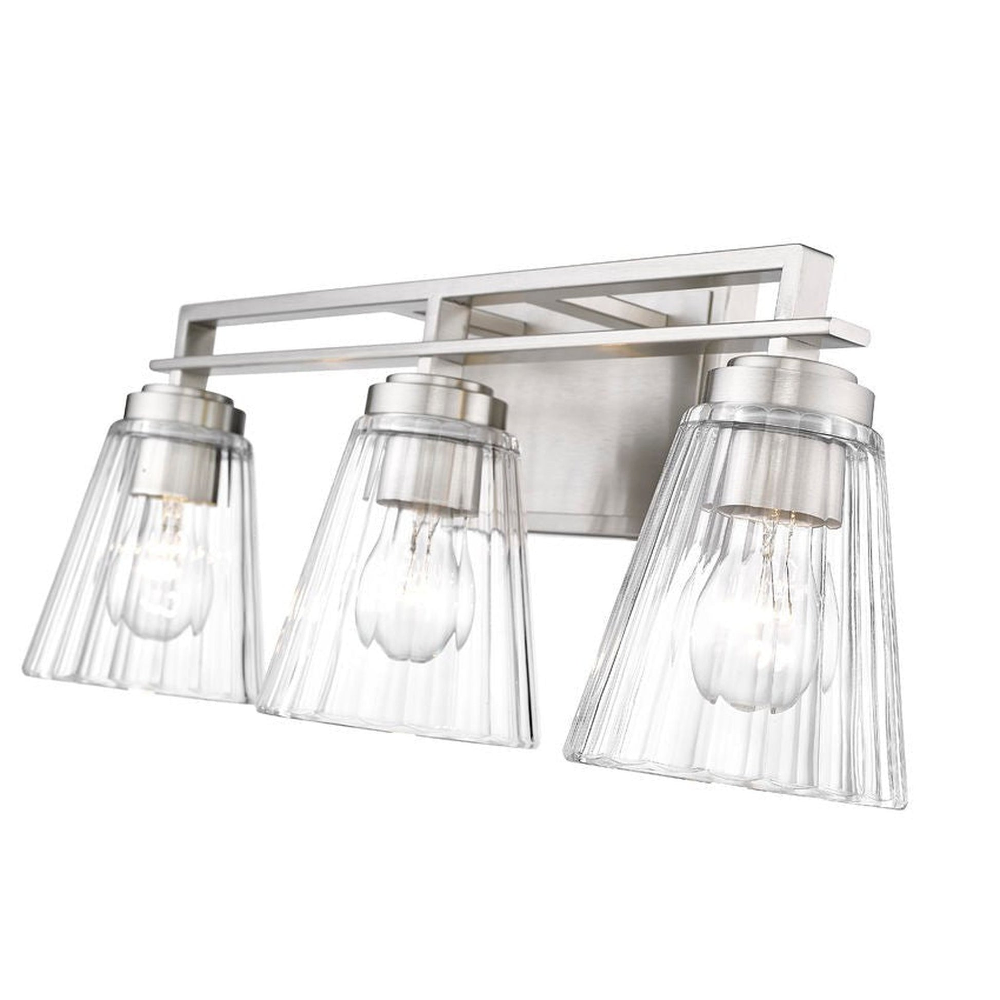 Z-Lite Lyna 22" 3-Light Brushed Nickel and Clear Glass Shade Vanity Light