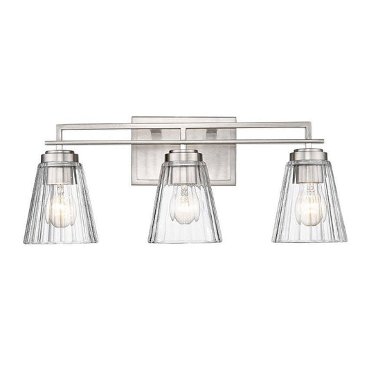 Z-Lite Lyna 22" 3-Light Brushed Nickel and Clear Glass Shade Vanity Light