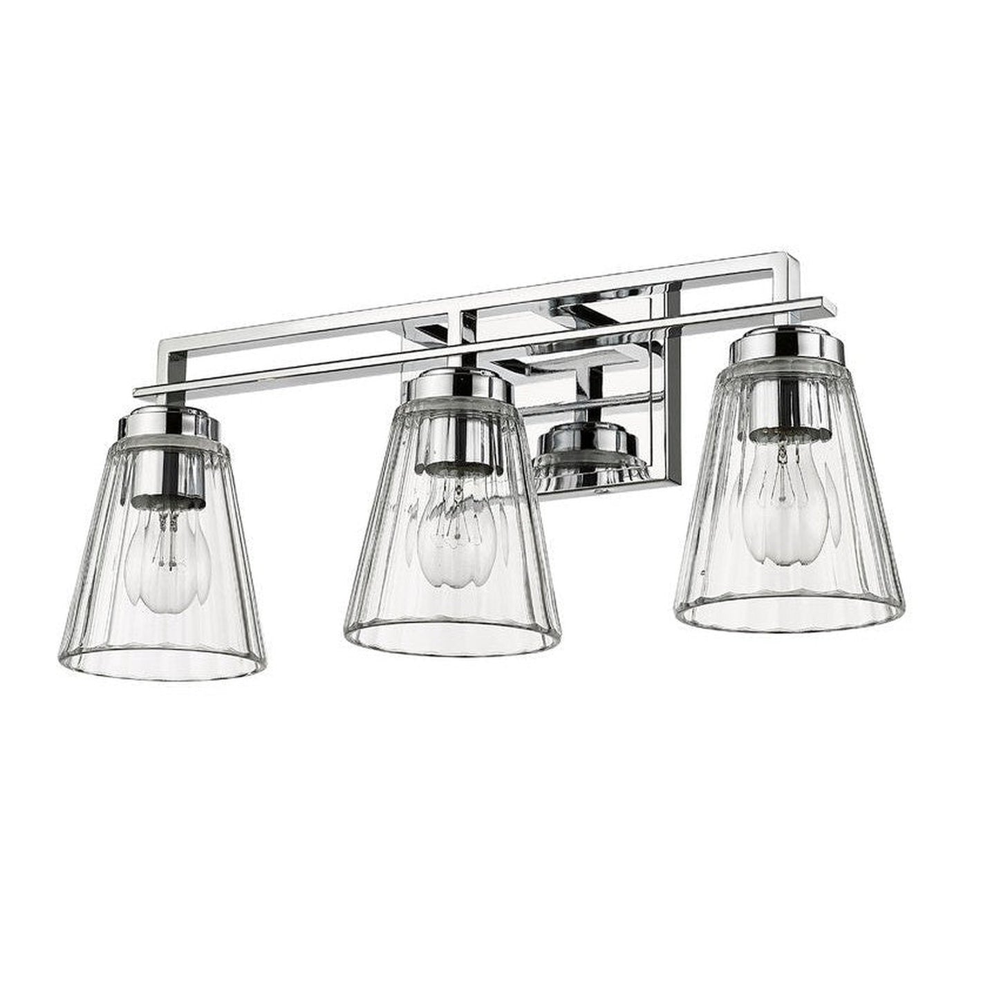 Z-Lite Lyna 22" 3-Light Chrome and Clear Glass Shade Vanity Light