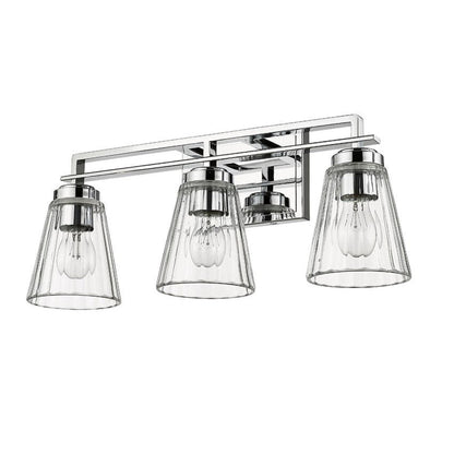 Z-Lite Lyna 22" 3-Light Chrome and Clear Glass Shade Vanity Light