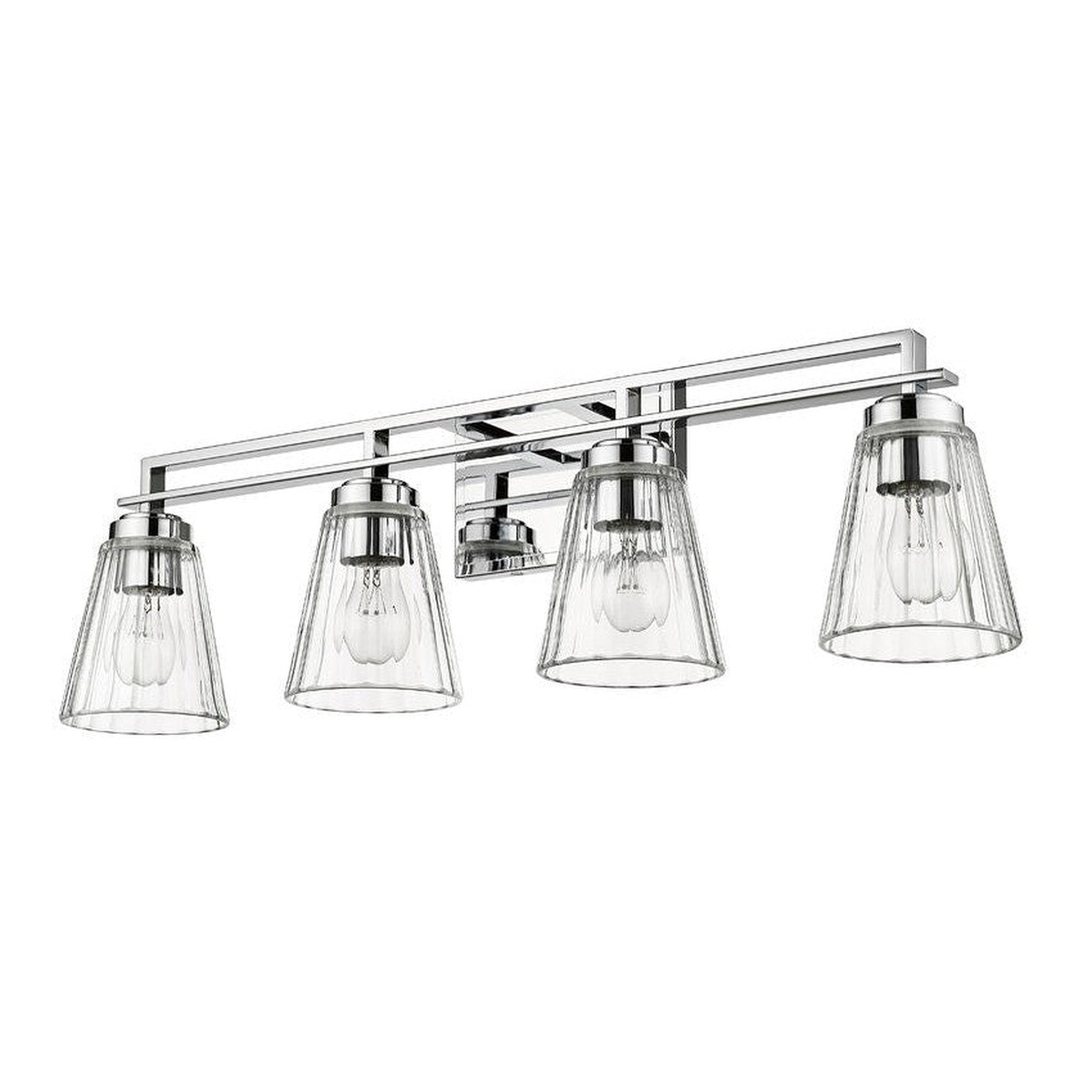 Z-Lite Lyna 31" 4-Light Chrome and Clear Glass Shade Vanity Light
