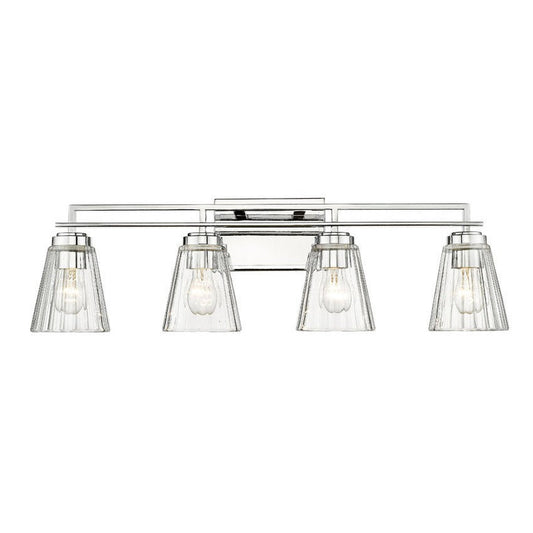 Z-Lite Lyna 31" 4-Light Chrome and Clear Glass Shade Vanity Light