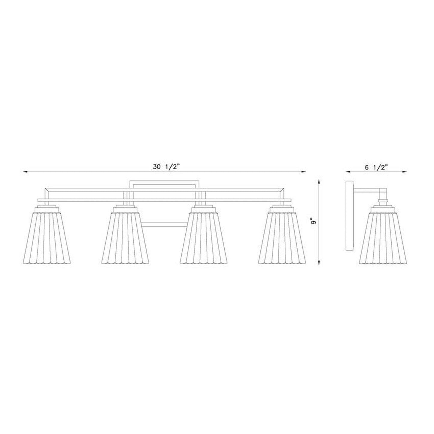 Z-Lite Lyna 31" 4-Light Matte Black and Clear Glass Shade Vanity Light