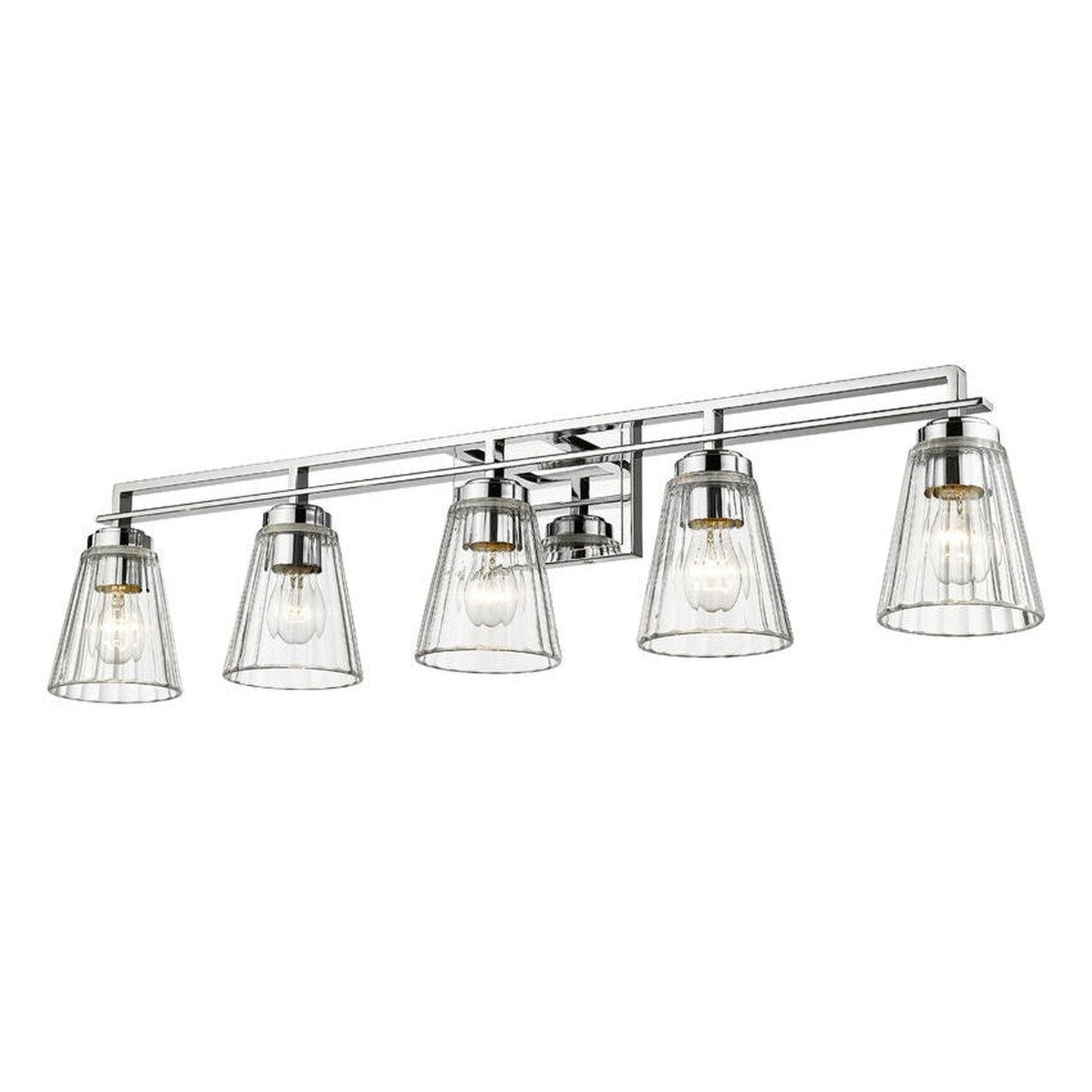 Z-Lite Lyna 39" 5-Light Chrome and Clear Glass Shade Vanity Light
