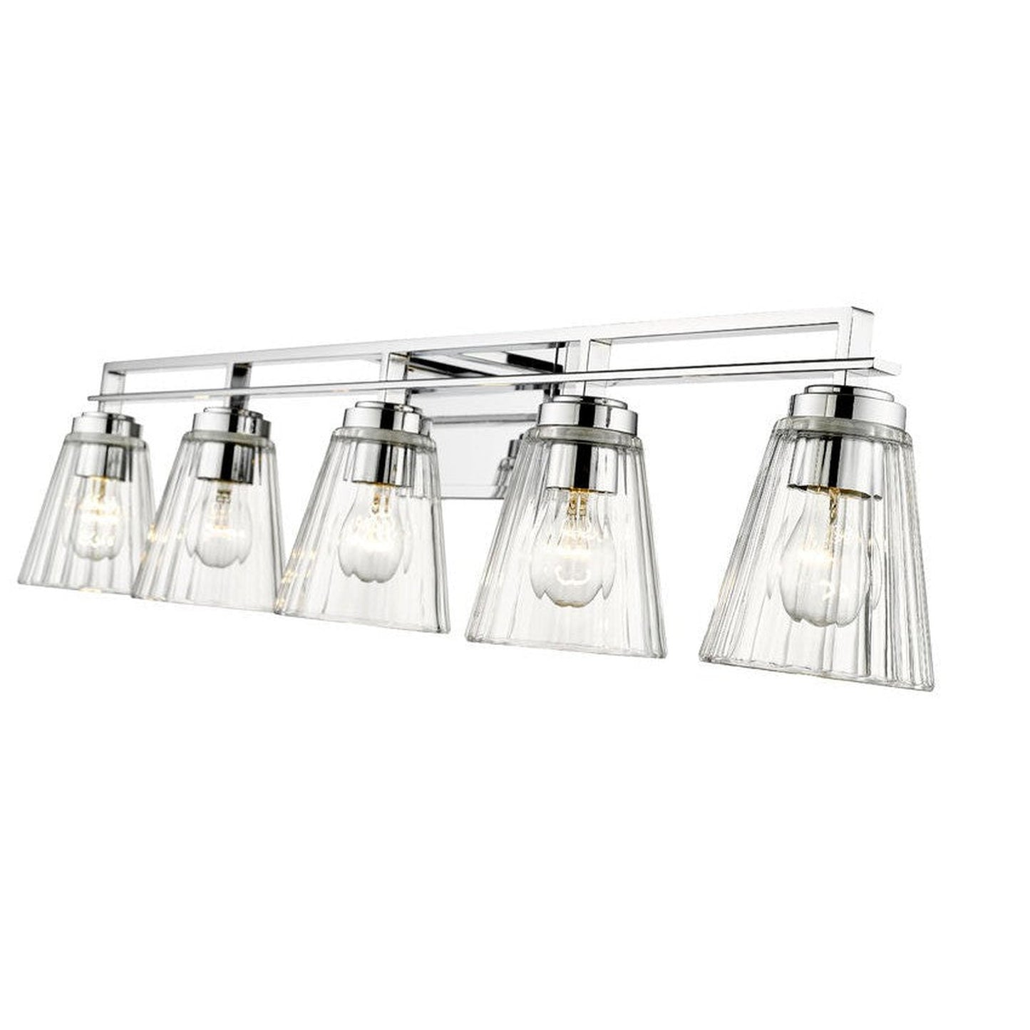 Z-Lite Lyna 39" 5-Light Chrome and Clear Glass Shade Vanity Light
