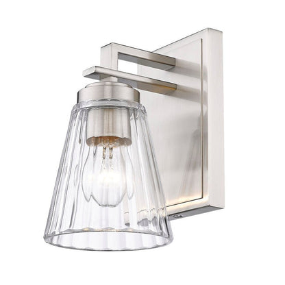 Z-Lite Lyna 5" 1-Light Brushed Nickel and Clear Glass Shade Wall Sconce