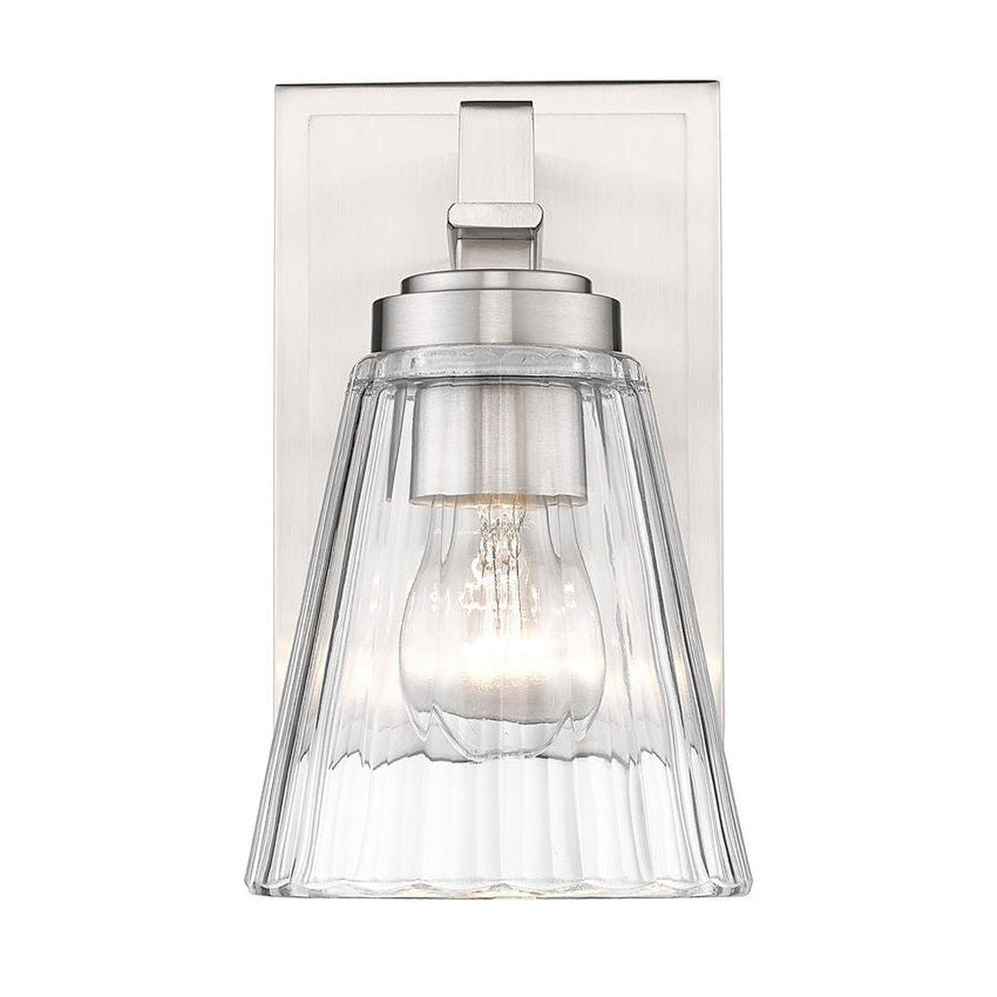 Z-Lite Lyna 5" 1-Light Brushed Nickel and Clear Glass Shade Wall Sconce