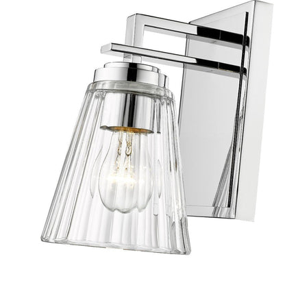 Z-Lite Lyna 5" 1-Light Chrome and Clear Glass Shade Wall Sconce