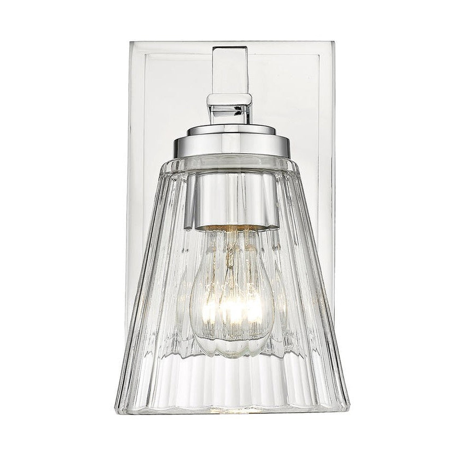 Z-Lite Lyna 5" 1-Light Chrome and Clear Glass Shade Wall Sconce