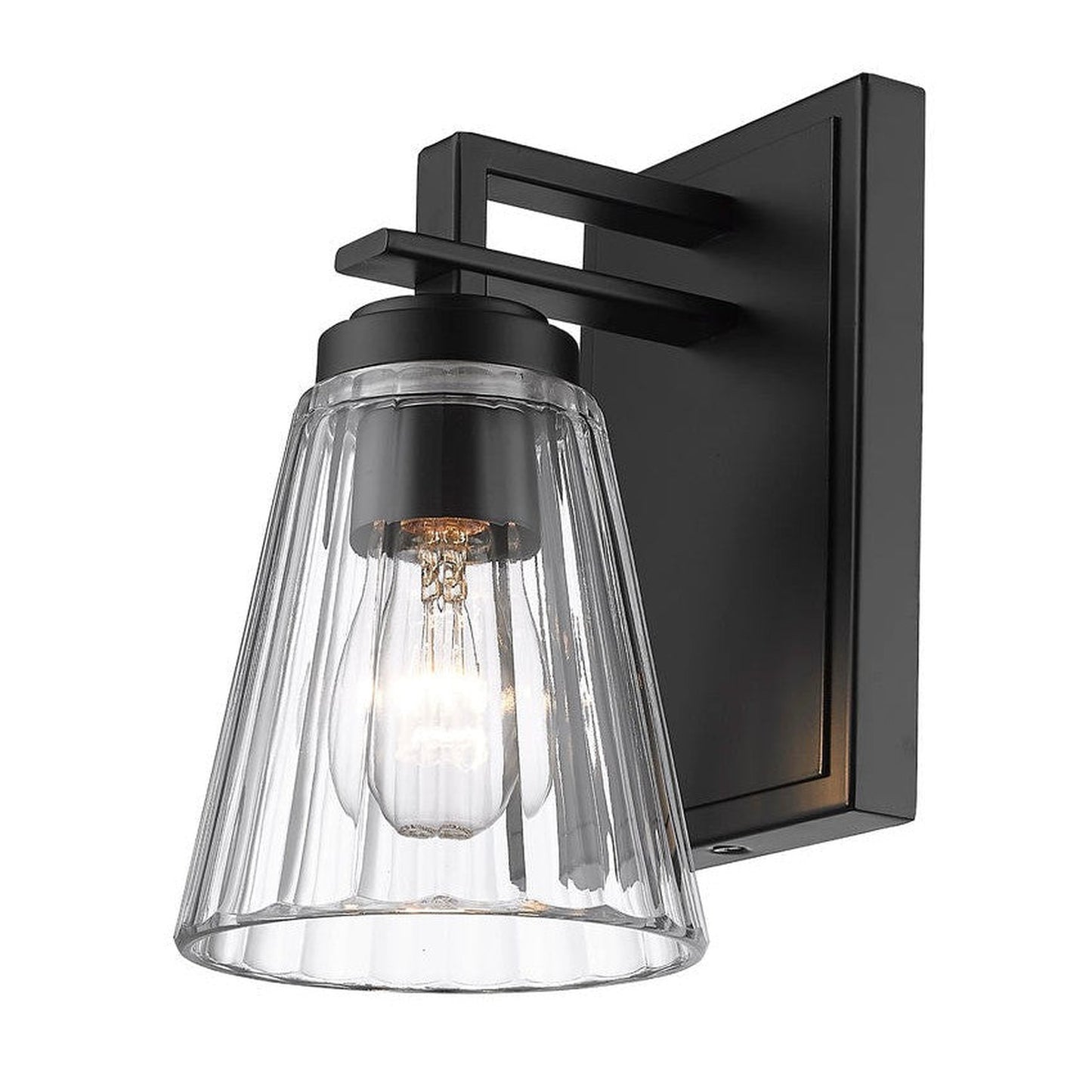 Z-Lite Lyna 5" 1-Light Matte Black and Clear Glass Shade Wall Sconce