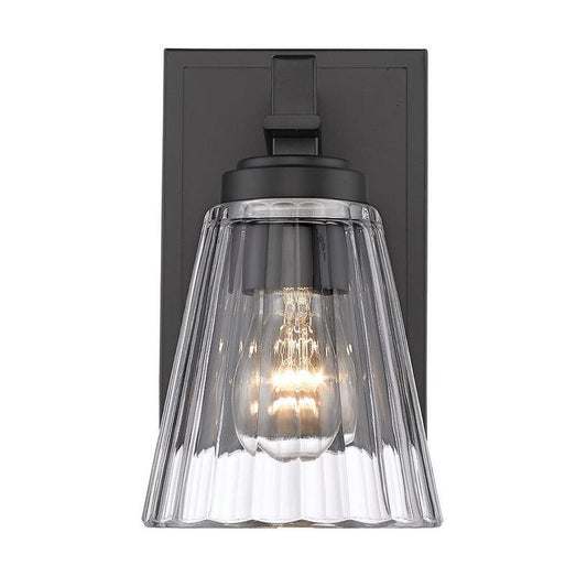 Z-Lite Lyna 5" 1-Light Matte Black and Clear Glass Shade Wall Sconce
