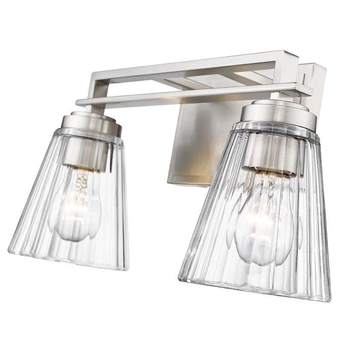 Z-Lite Lyna 7" 2-Light Brushed Nickel and Clear Glass Shade Vanity Light