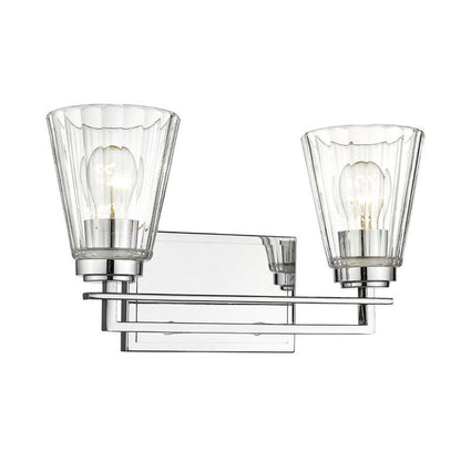 Z-Lite Lyna 7" 2-Light Chrome and Clear Glass Shade Vanity Light