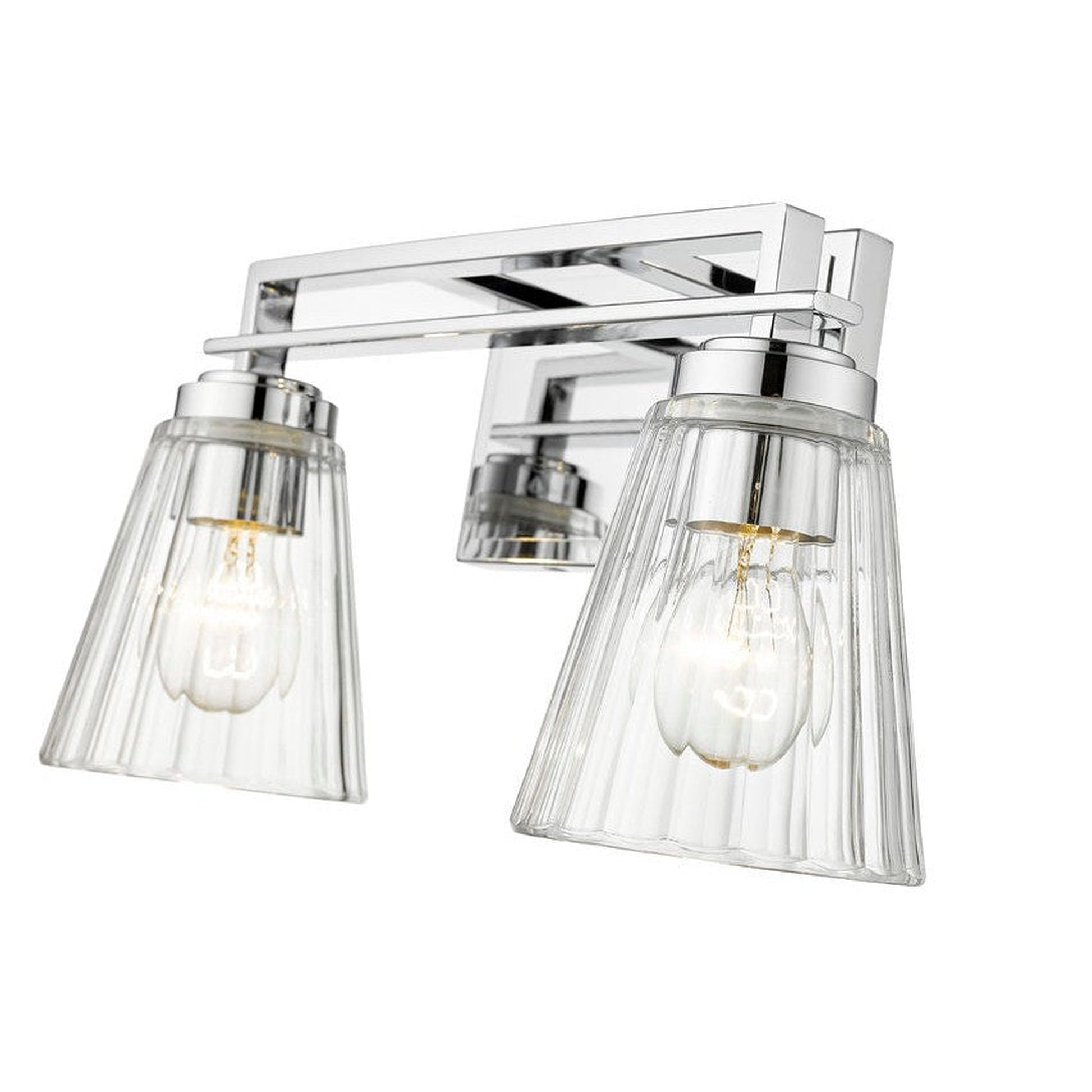 Z-Lite Lyna 7" 2-Light Chrome and Clear Glass Shade Vanity Light
