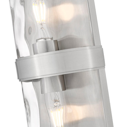 Z-Lite Meridian 3053-2SS-BN 6" 2-Light Brushed Nickel Steel Frame Clear Water Glass Shade Wall Sconce